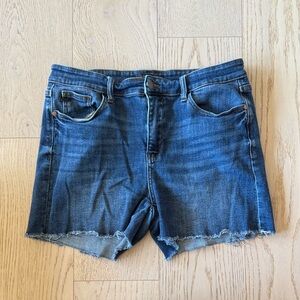 Judy Blue Medium Wash Frayed Jean Shorts